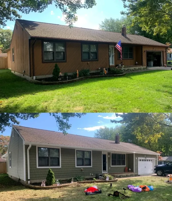 Before and after: Siding and gutters — New Jersey